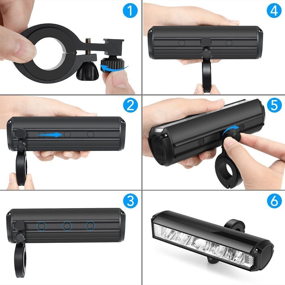 Front Bicycle LED Light Bike Light 4000Mah Lamp USB Night Riding Flashlight