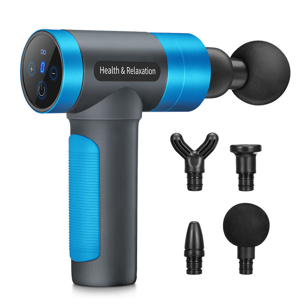LCD Massage Gun Deep Tissue Percussion Massager Muscle with 4 Heads 5-Speed 