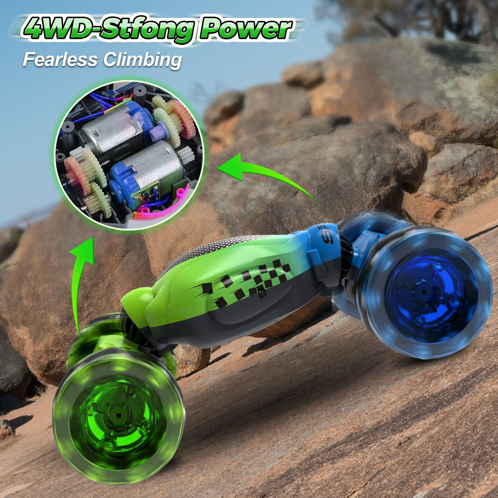 RC Stunt Car 4WD Hand Gesture 360° Sensing Off-Road Remote Control Twist Car Toy