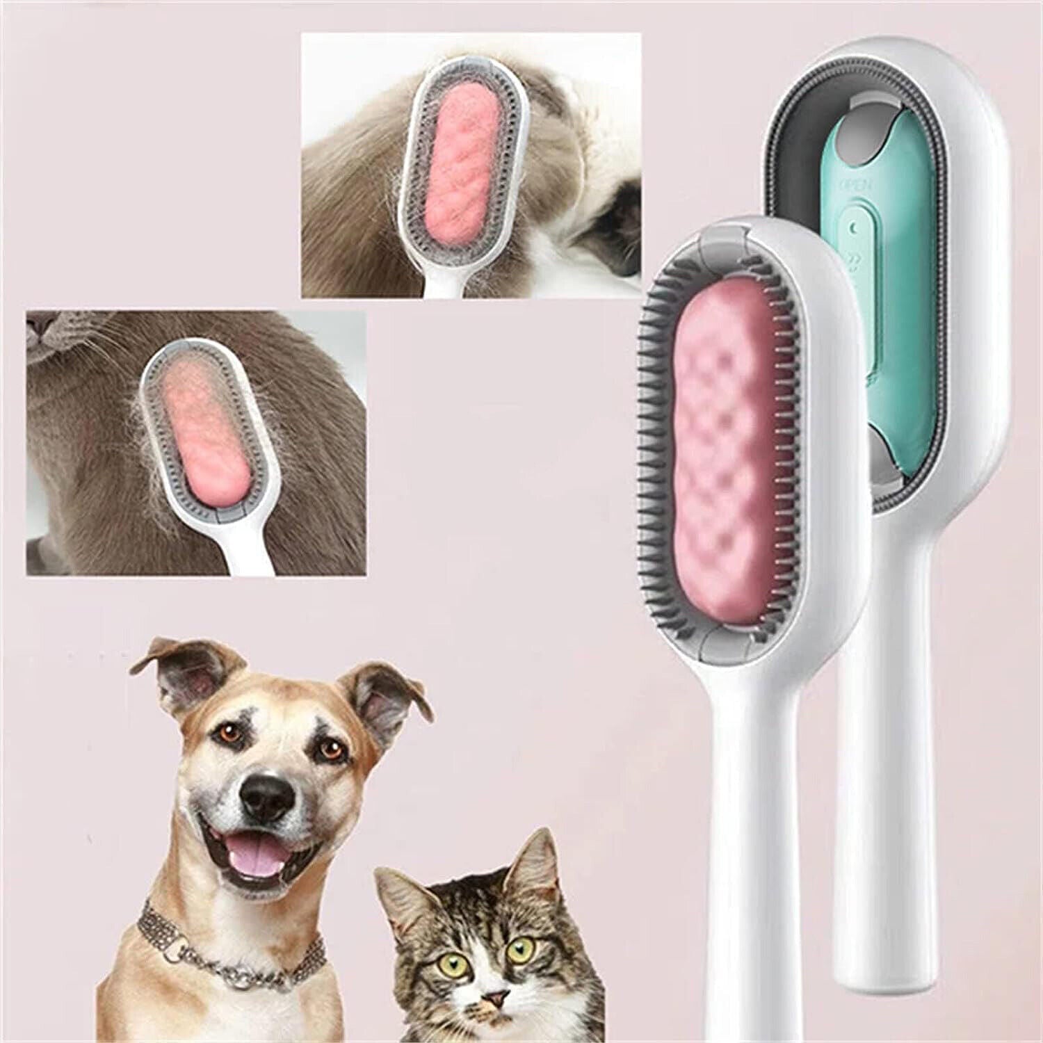 Cat Dog Hair Comb Massager Pet Knots Remover Brush with Water Tank Self-Cleaning