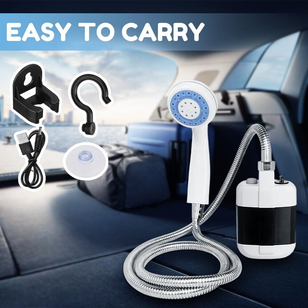 Portable Camping Mobile Shower Pump Outdoor Electric Bath Tool USB Rechargeable
