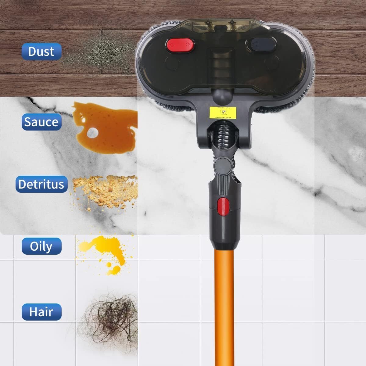 Electric Motorised Mop Head for Dyson V7 V8 V10 V11 V15 Vacuum Cleaners W/6 Pads