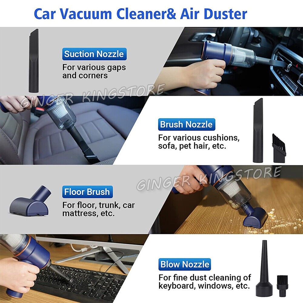 42000RPM Cordless Handheld Car Vacuum Cleaner Mini Portable Auto Wireless Duster