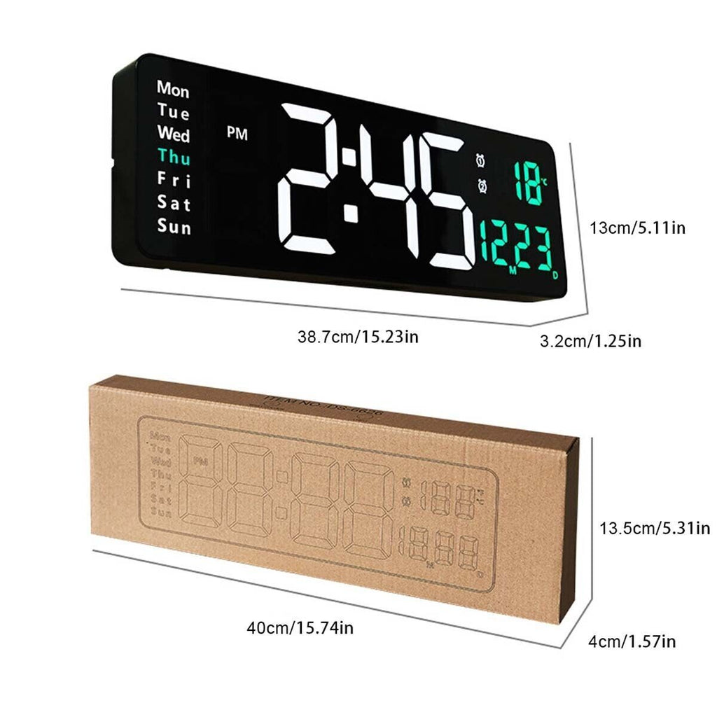 Large Digital Big Jumbo LED Wall Desk Clock Display with Calendar Temperature AU