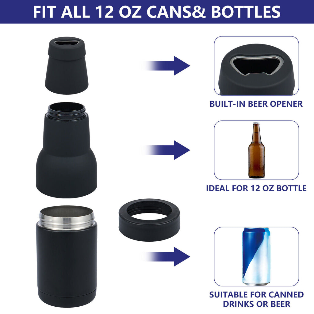 Beer Bottle Can Stubby Cooler W❆ Beer Opener Slim Can Cooler Beer Bottle