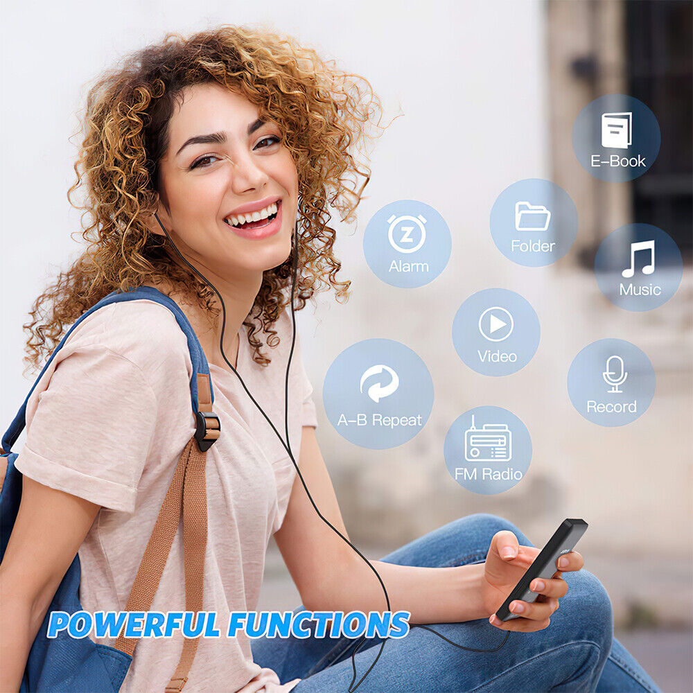 Support 128GB Bluetooth MP4/MP3 Lossless Music Player FM Radio Recorder Portable