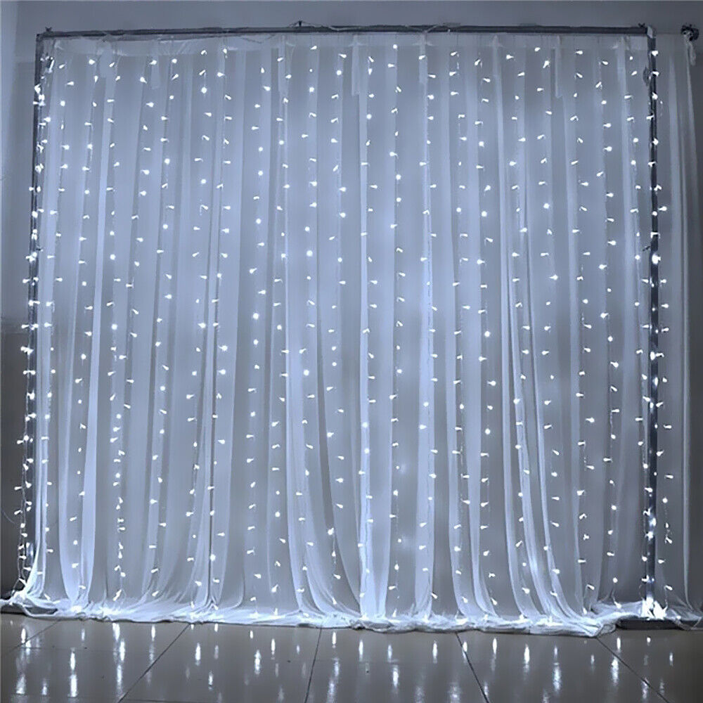 200-600 LED Curtain Light Fairy String Lights Outdoor Wedding Party Romantic