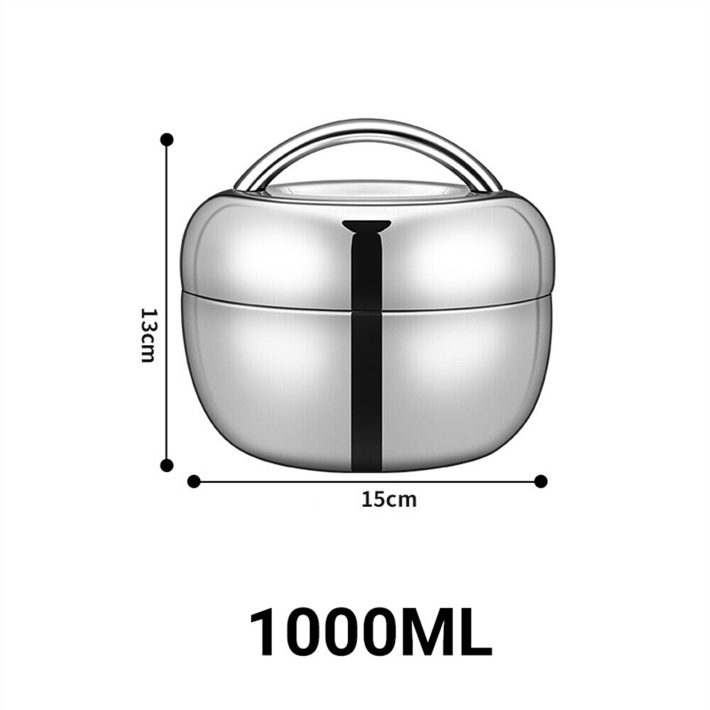 Stainless Steel Thermo Insulated Thermal Lunch Bento Box round Food Container