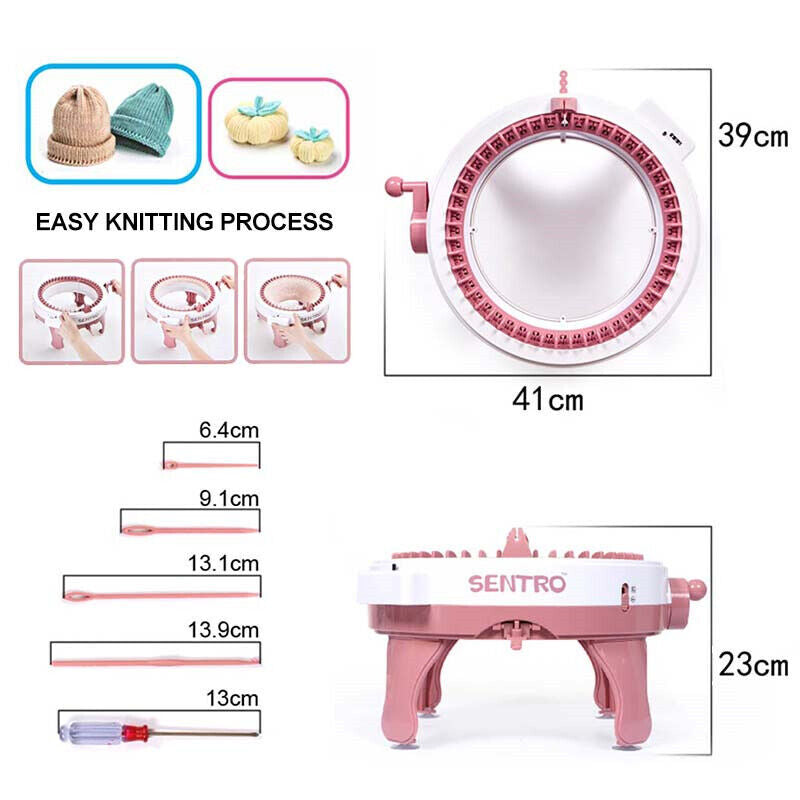 48 Needle Knitting Machine Smart DIY Weaving Knit Rotating Kids Scarf Sock Hat