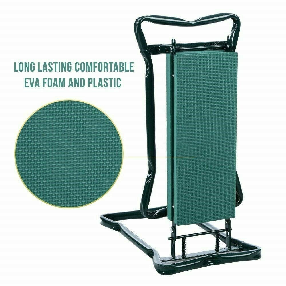 2 in1 Garden Kneeler and Seat Foldable Tool Pouch Home Outdoor Bench Knee Pad