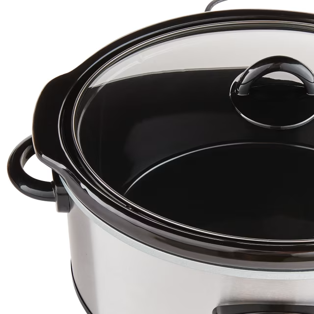 New 5L Slow Cooker+Stainless Steel With Overnight Cooker With Removable Ceramic Pot