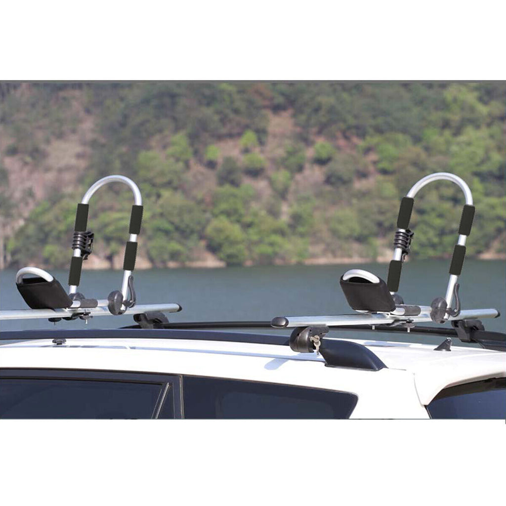 Universal Kayak Carrier Canoe Watercraft Roof Rack Folding Aluminum J-Bar Pair