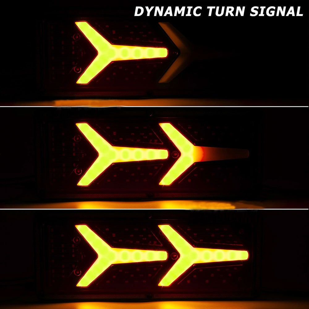 2X 74 LED Tail Lights Trailer Ute Caravan Truck Stop Indicator Rear Lamps 12V