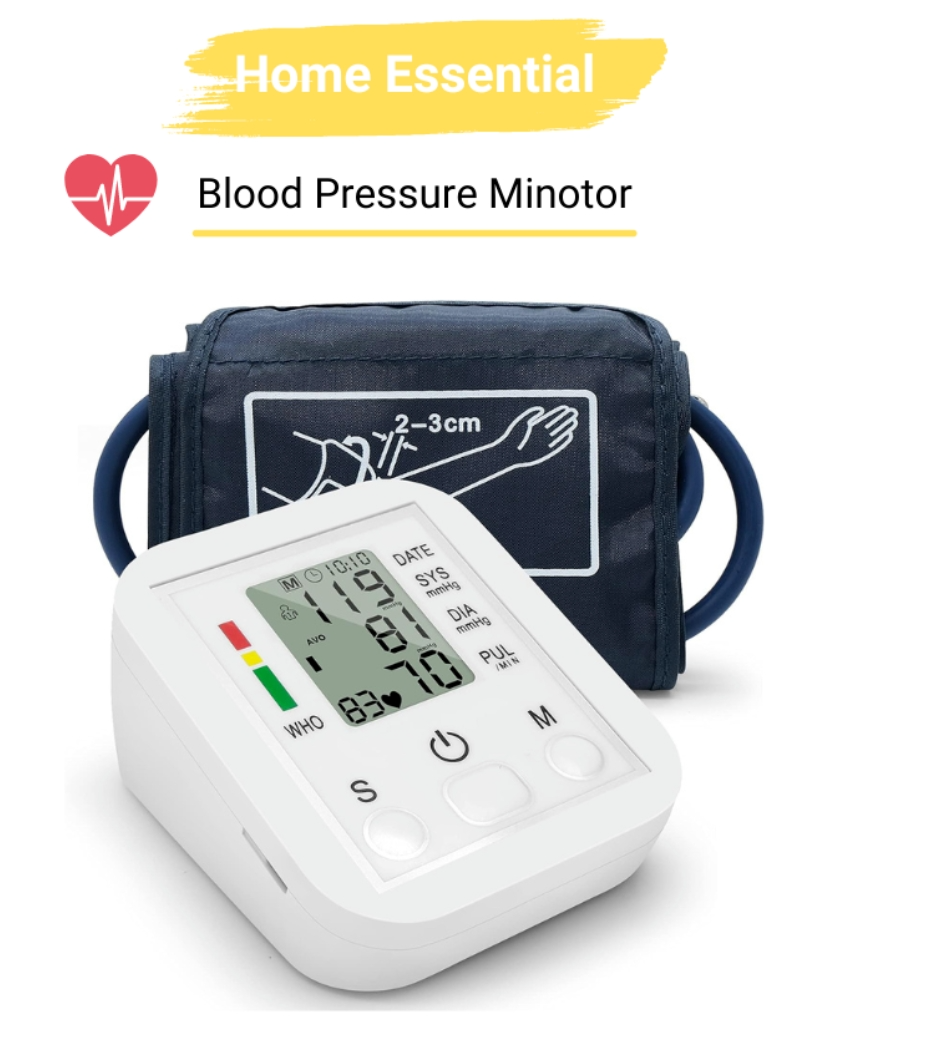 Portable Heart Rate Meter LCD Upper Arm Digital Blood Pressure Monitor 