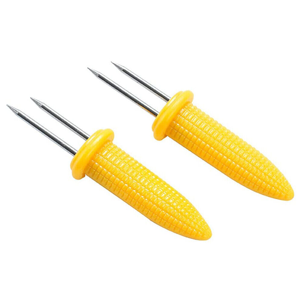 10X Corn Cob Holders Skewers Barbecue Fork Fruit Holder BBQ Kitchen Accessories