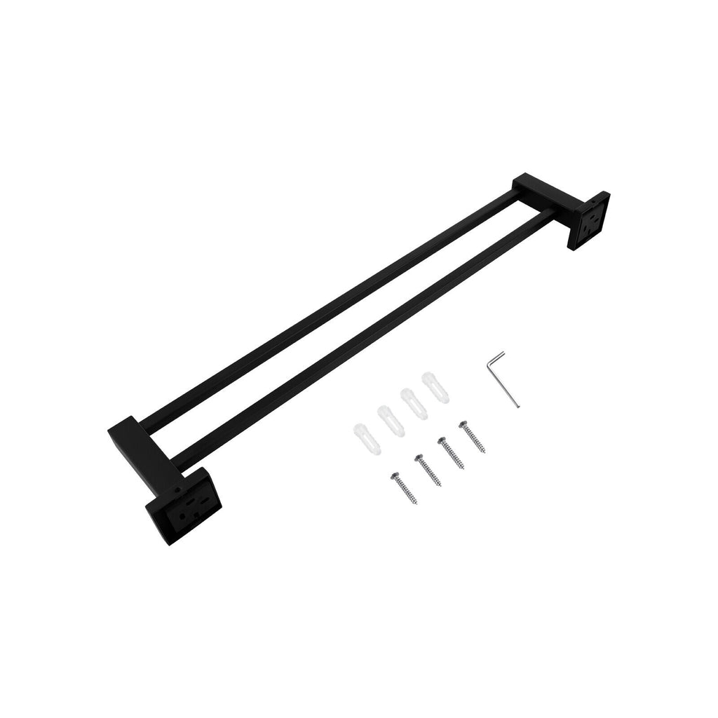ACA Bath Towel Rail Rack Hook Toilet Brush Paper Holder Accessory Black