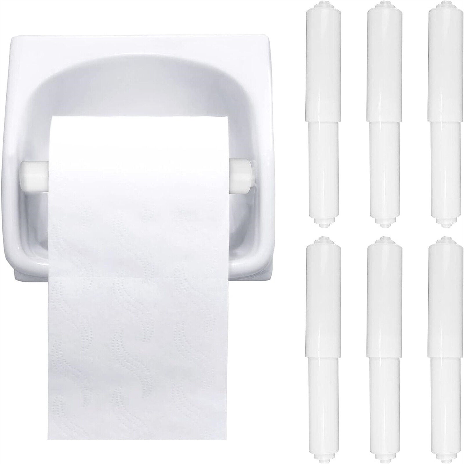 1/2/4x Toilet Roll Holder Bathroom Washroom Fitting Spindle Spring Loaded
