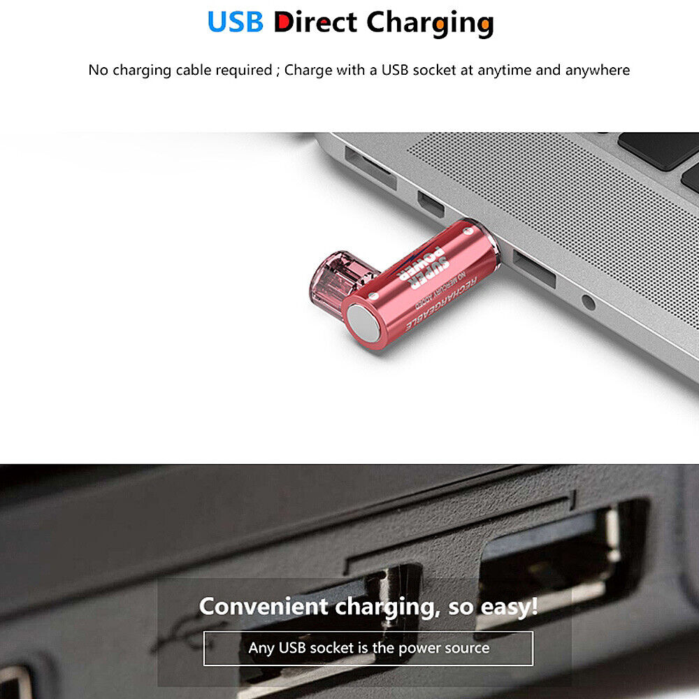 High Quality USB Rechargeable Lithium Battery AA & AAA 2 & 4 Pack