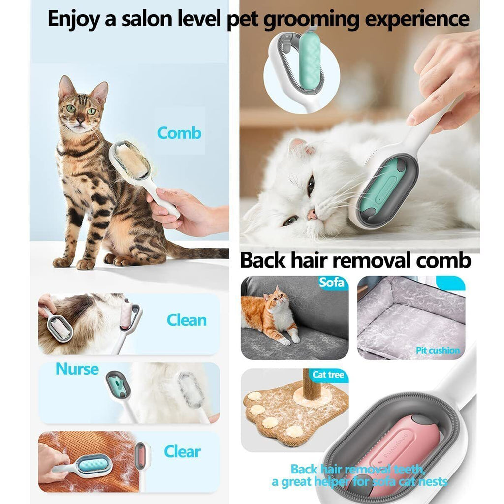 Cat Dog Hair Comb Massager Pet Knots Remover Brush with Water Tank Self-Cleaning