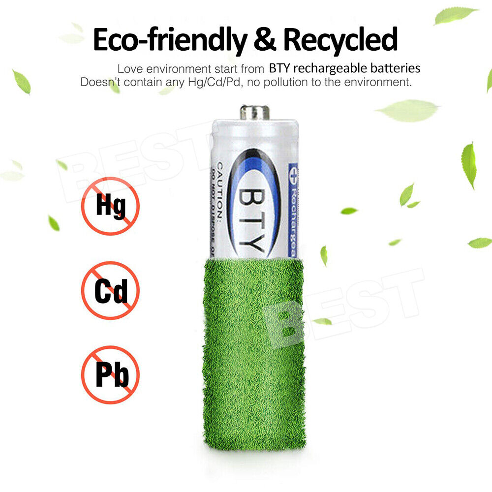 4 to 24 Pack 3000Mah AA/1000Mah AAA Rechargeable Battery NI-MH 1.2V Recharge Batteries