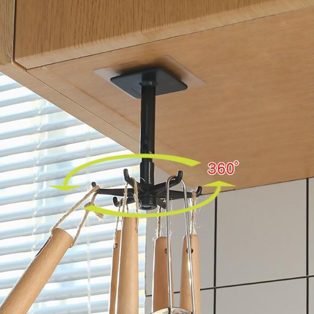 Kitchen Gadgets Accessories Bath Hook Wall Mounted 360° Rotating Coat Hanger