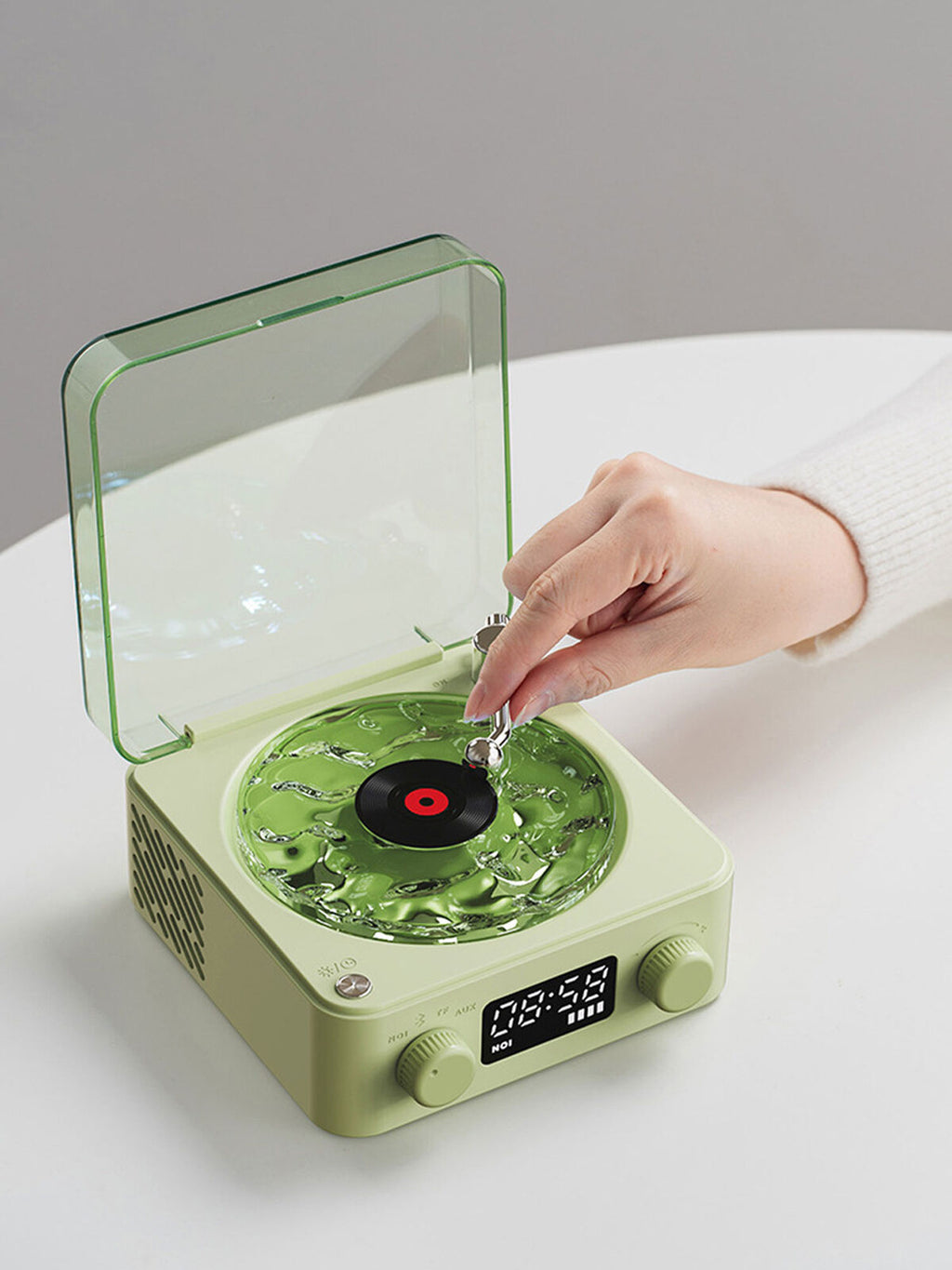 The Wavbk Vinyl Player, 2024 New Bluetooth Vinyl Record Player Waves, Four-Modes