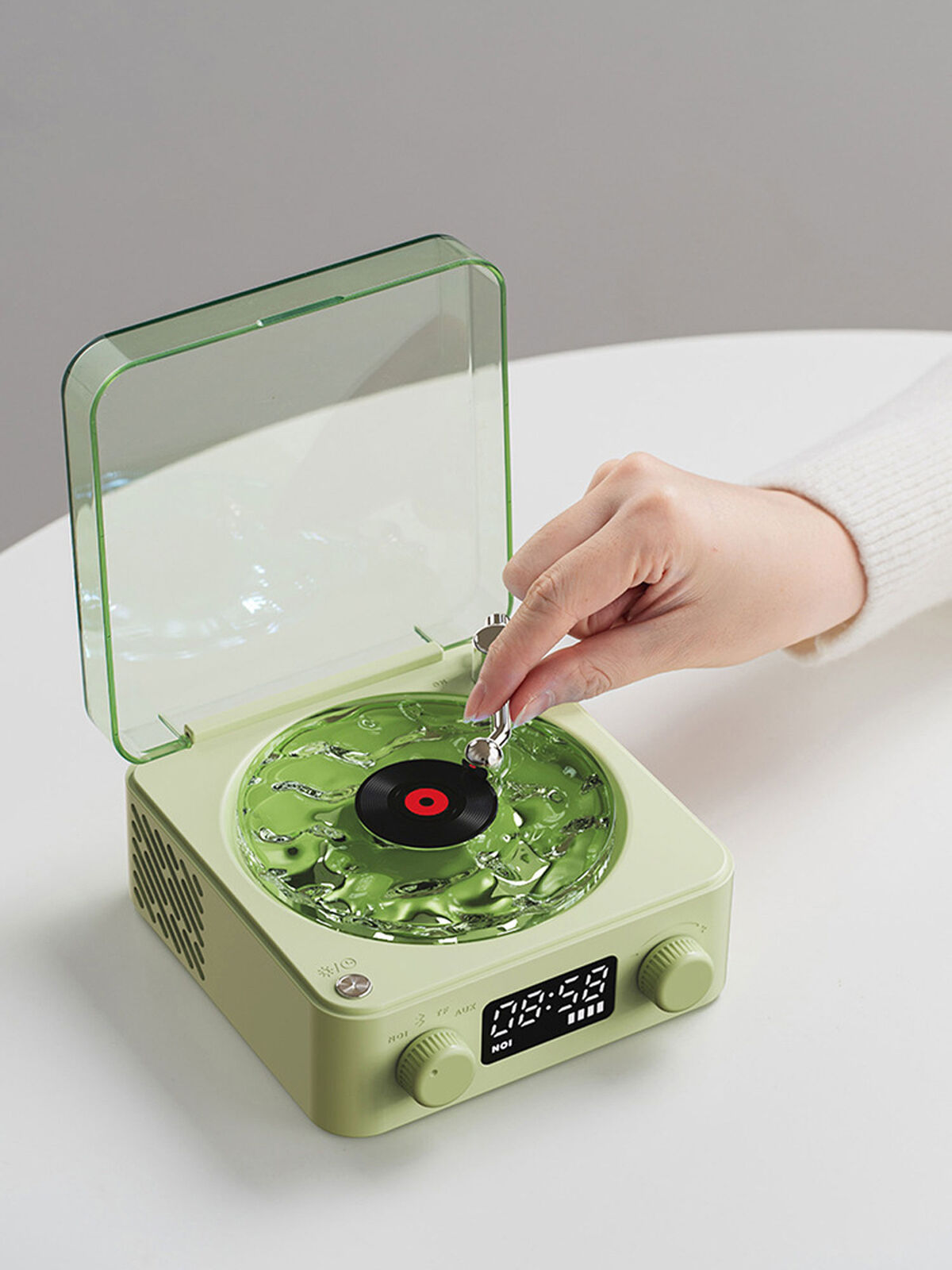 The Wavbk Vinyl Player, 2024 New Bluetooth Vinyl Record Player Waves, Four-Modes