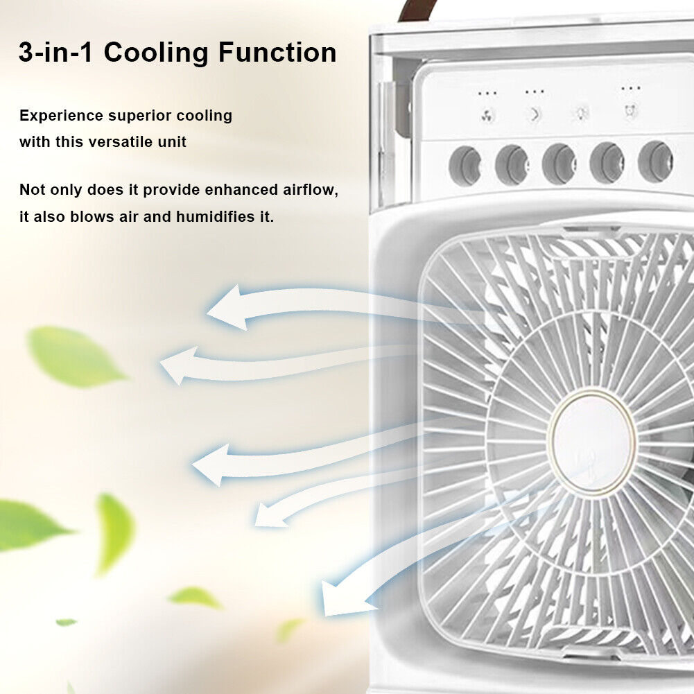 Portable Air Conditioner Humidifier - USB Electric Fan Cooler LED Night Light