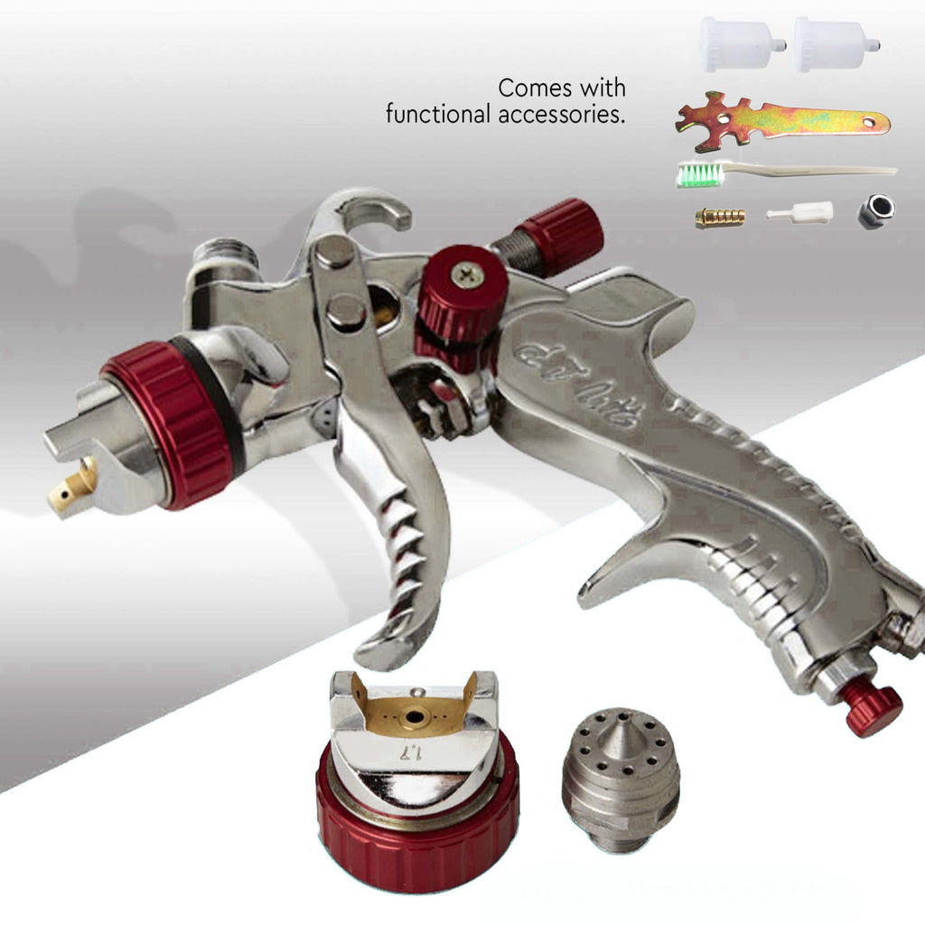 Spray Gun 3 Nozzle Paint Gun Kit Gravity Feed HVLP 1.4mm 1.7mm 2mm Tips Paint