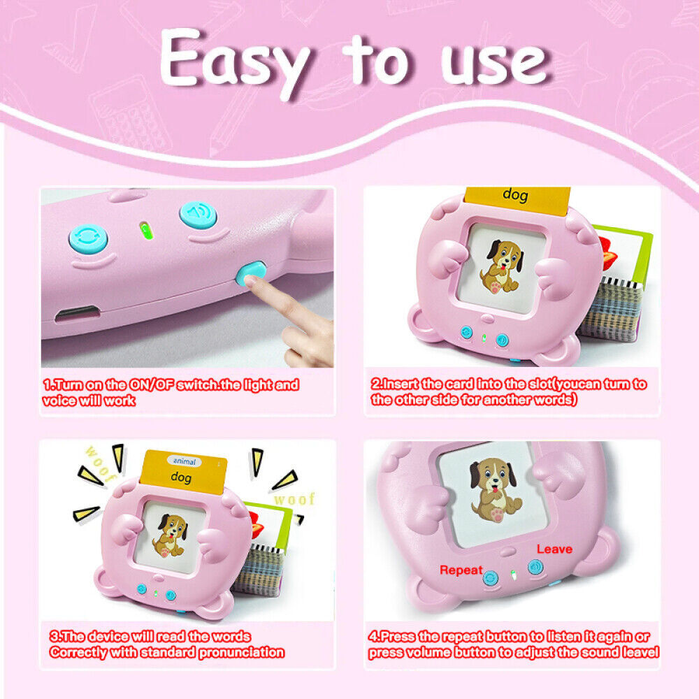 510 Words Talking Flash Cards Educational Toys Speech Pocket Learning Montessori