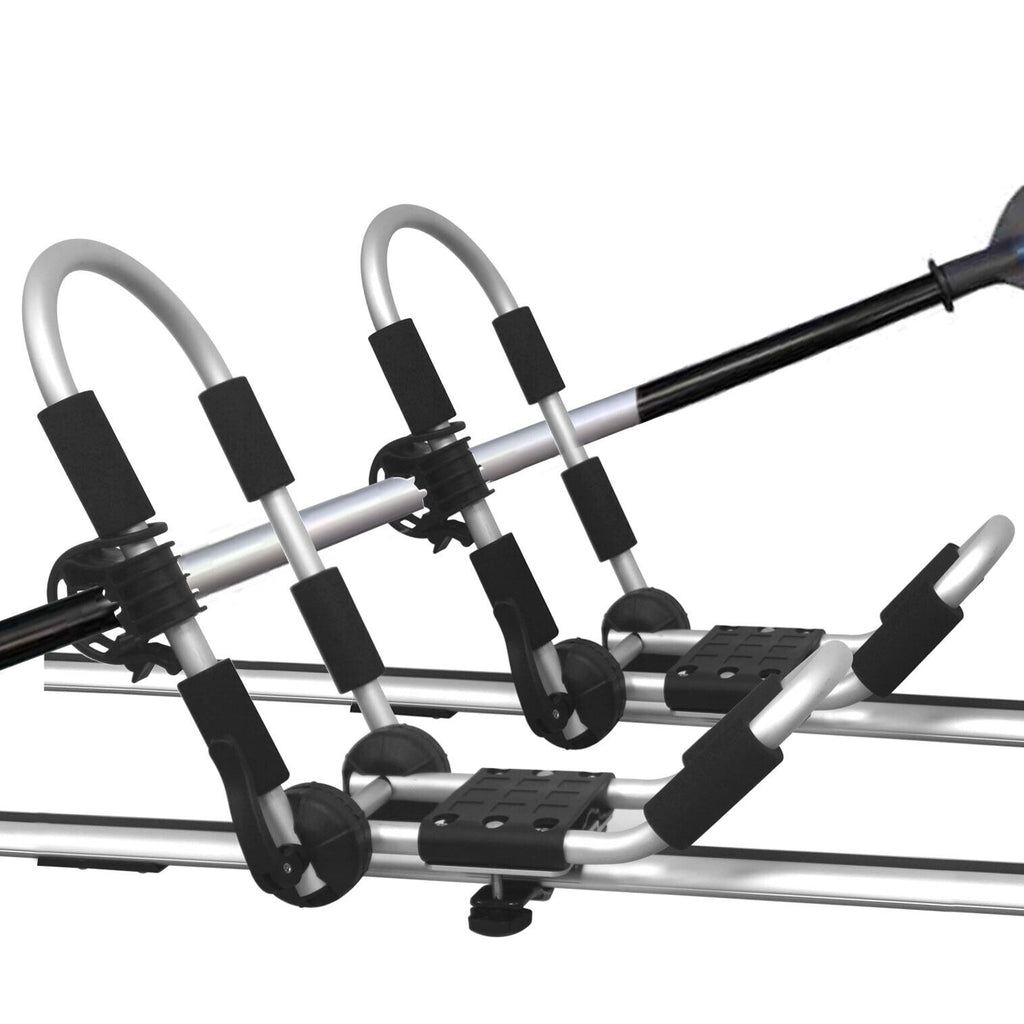 Universal Kayak Carrier Canoe Watercraft Roof Rack Folding Aluminum J-Bar Pair