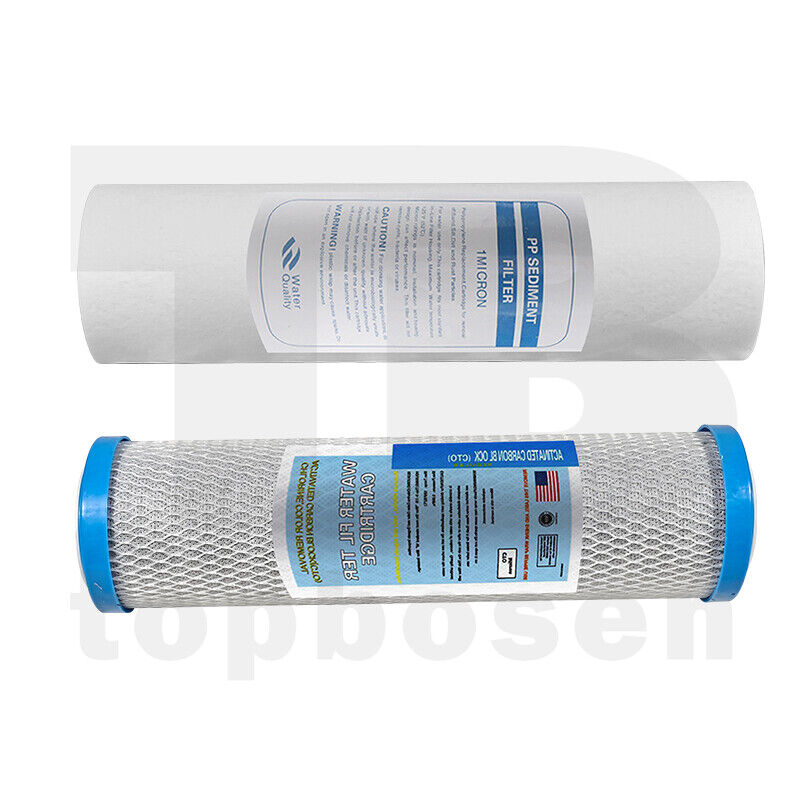 2 Set 0.5 Micron Sediment Coconut Carbon Replacement Water Filter Cartridges