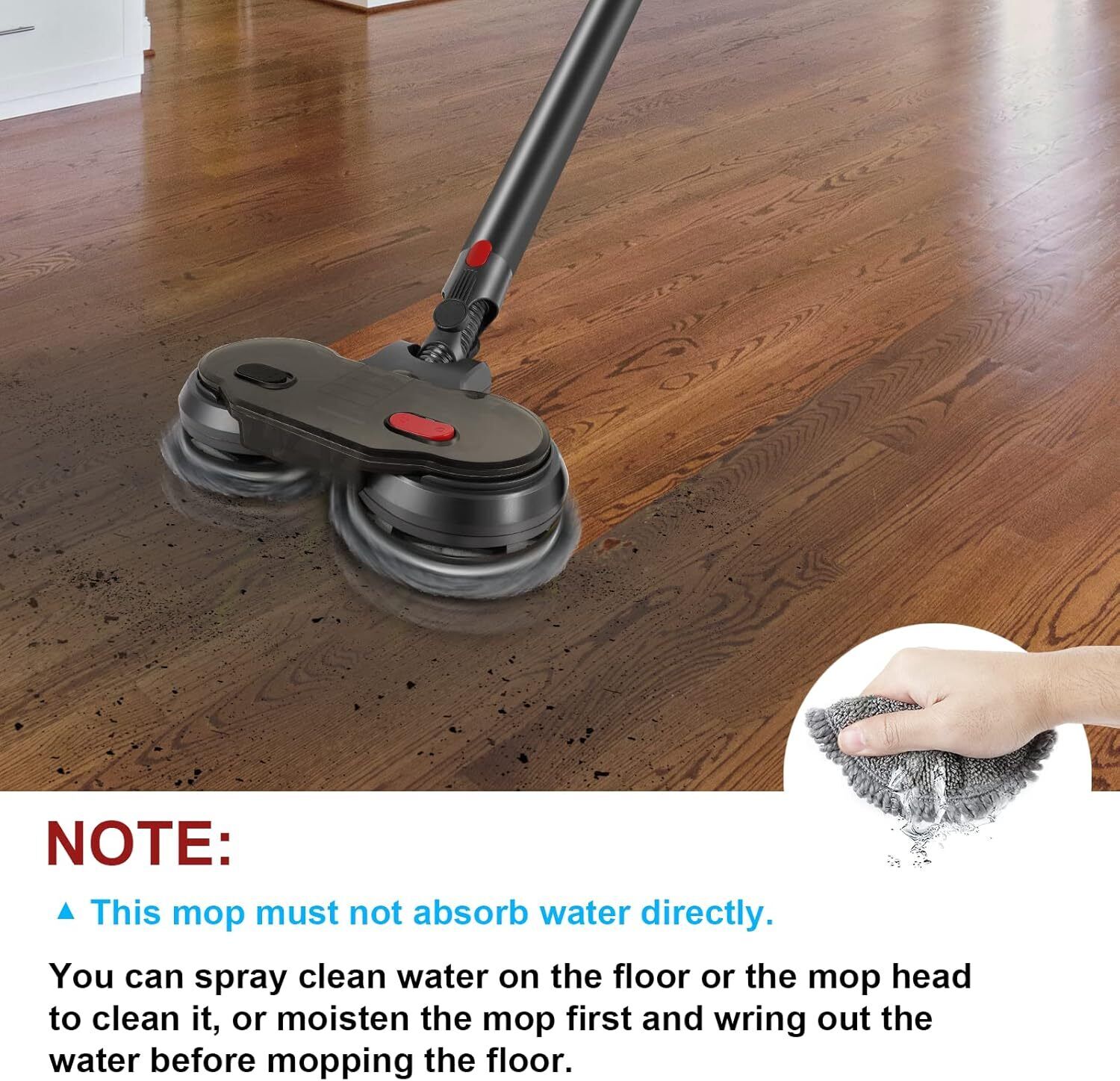 Electric Motorised Mop Head for Dyson V7 V8 V10 V11 V15 Vacuum Cleaners W/6 Pads