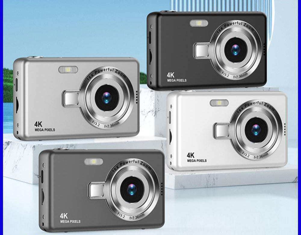 4K HD 1080P Digital Camera 16X Zoom Portable Vlogging Camera 2.4 Inch IPS Screen