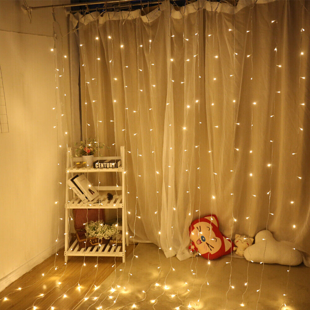 200-600 LED Curtain Light Fairy String Lights Outdoor Wedding Party Romantic