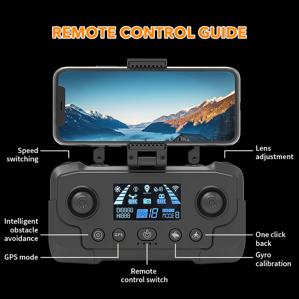 8K Wifi Brushless Drone with HD Triple Camera Foldable GPS 5G RC Quadcopter Toys