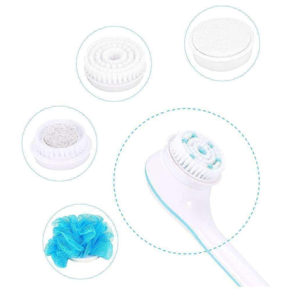 Electric Spinning Spa Brush Handled Body Bath Shower Back Brush with 5 heads AU