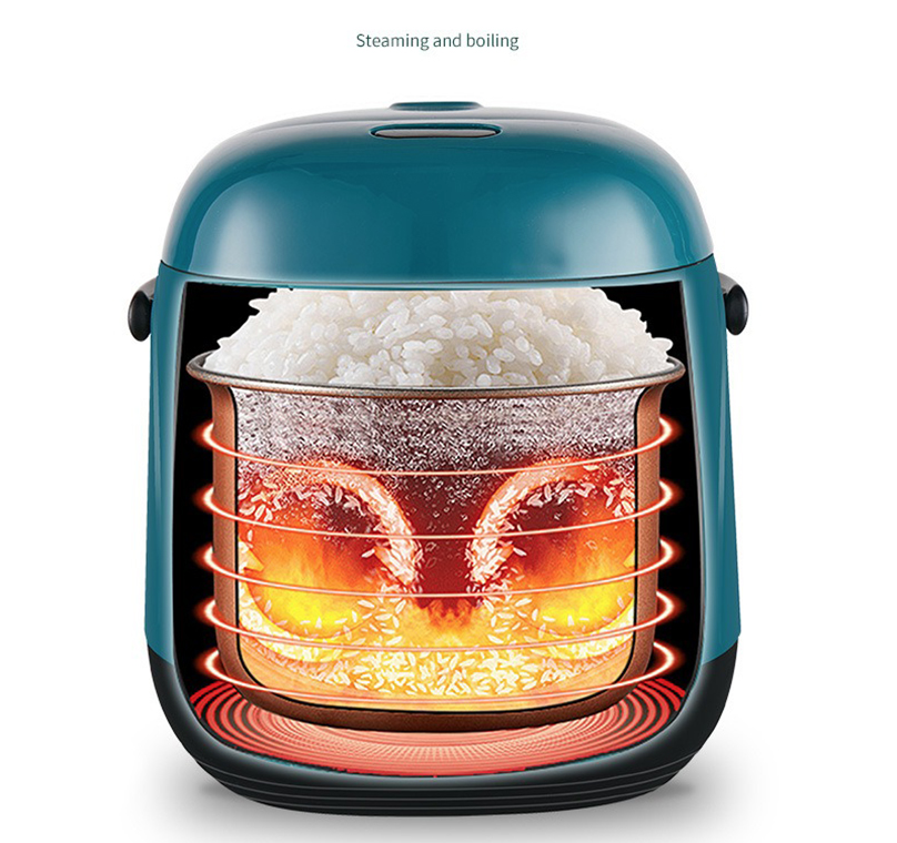 Electric Aluminum 1.2L Mini Rice Cooker W Steamer Hot Pot 4 Household 1-2 People 