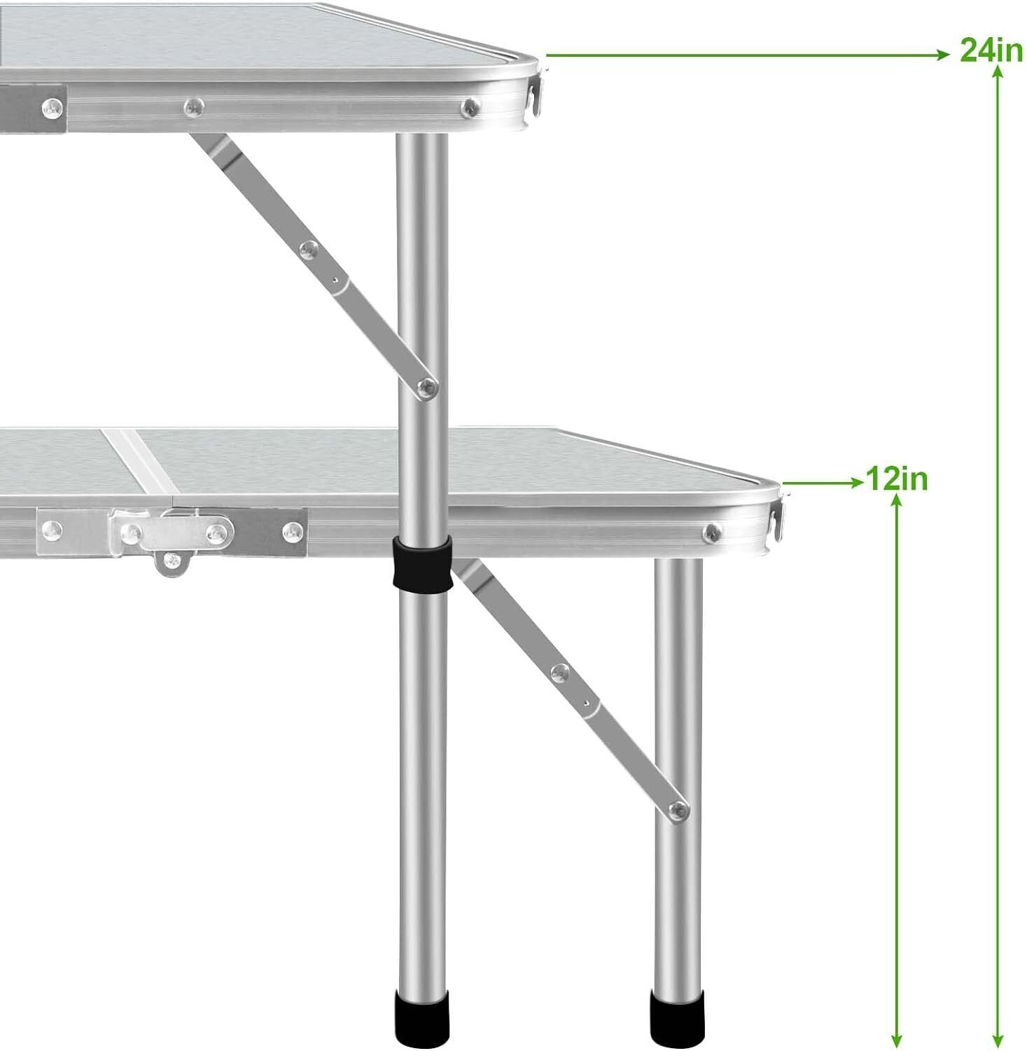  Camping Table Folding Aluminum Portable Picnic Outdoor Foldable BBQ Desk 90Cm