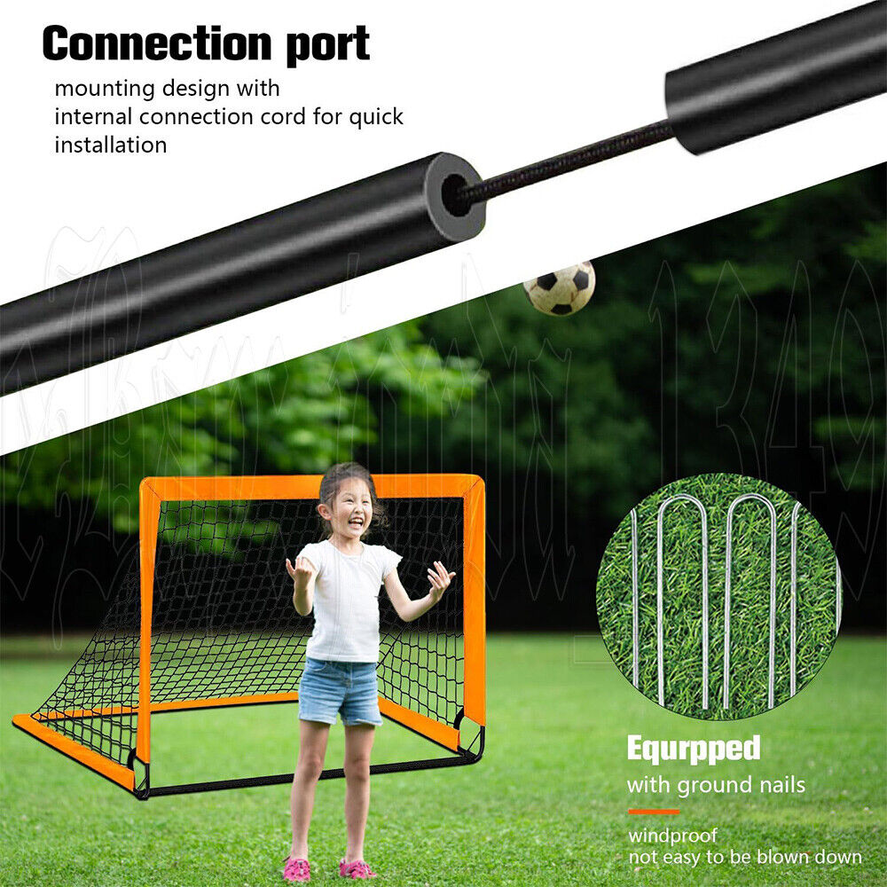 Soccer Goal Net Set Portable Football Goal Post Kids Outdoor Training Practice