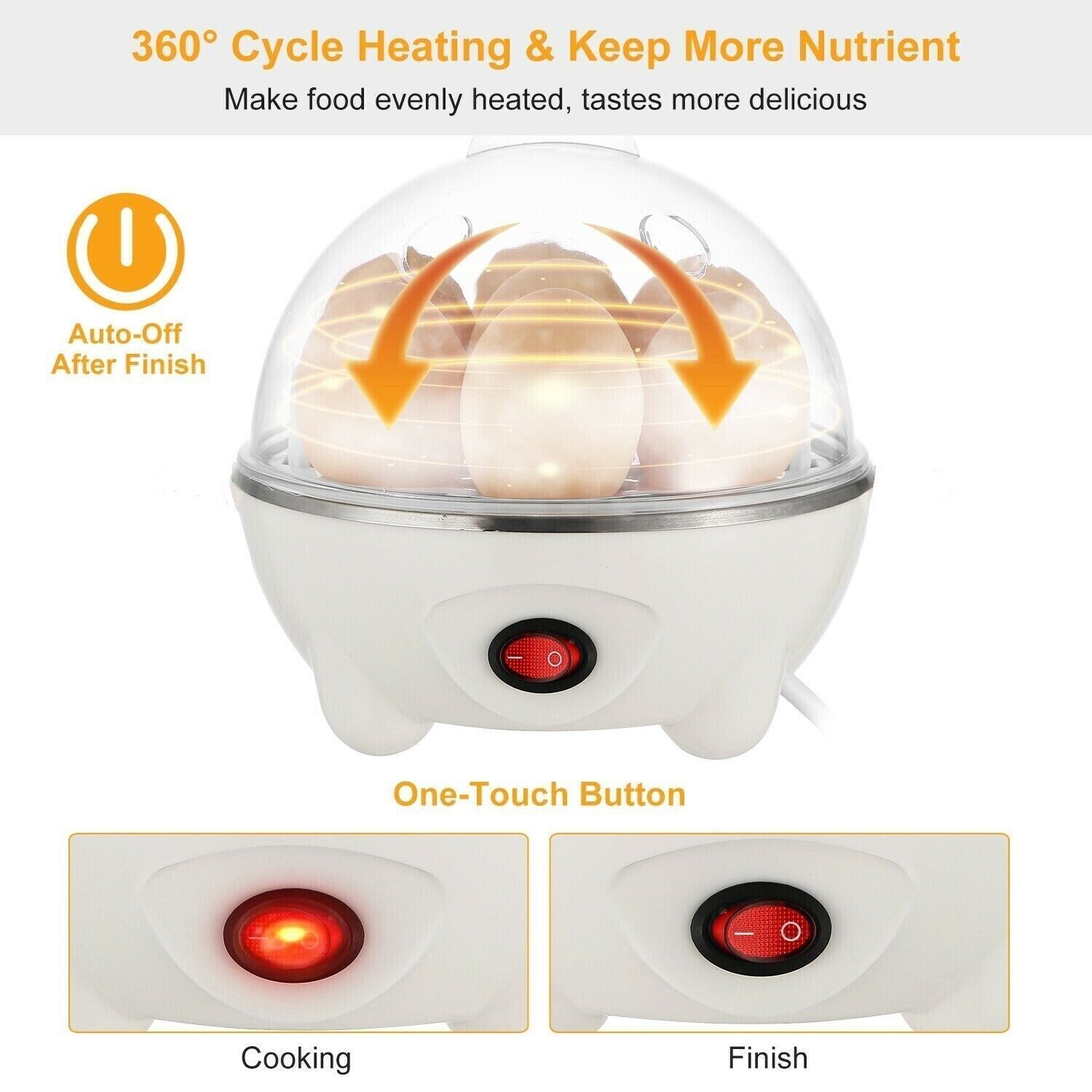Electric Egg Cooker for Hard Boiled Egg Cooker 7 Eggs Egg Boiler Egg Steamer