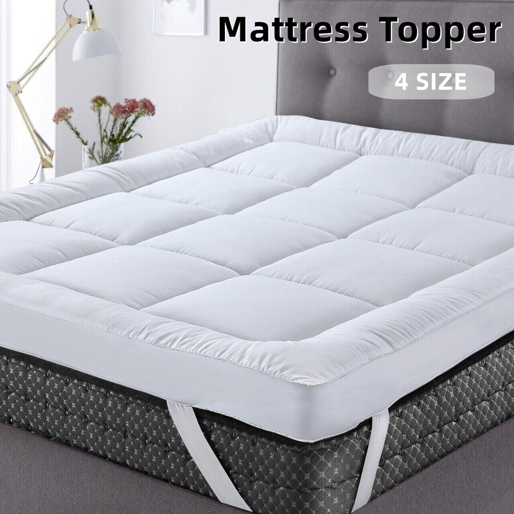 Bed Pillowtop Mattress Topper Mat Pad Protector Cover Single Double Queen King