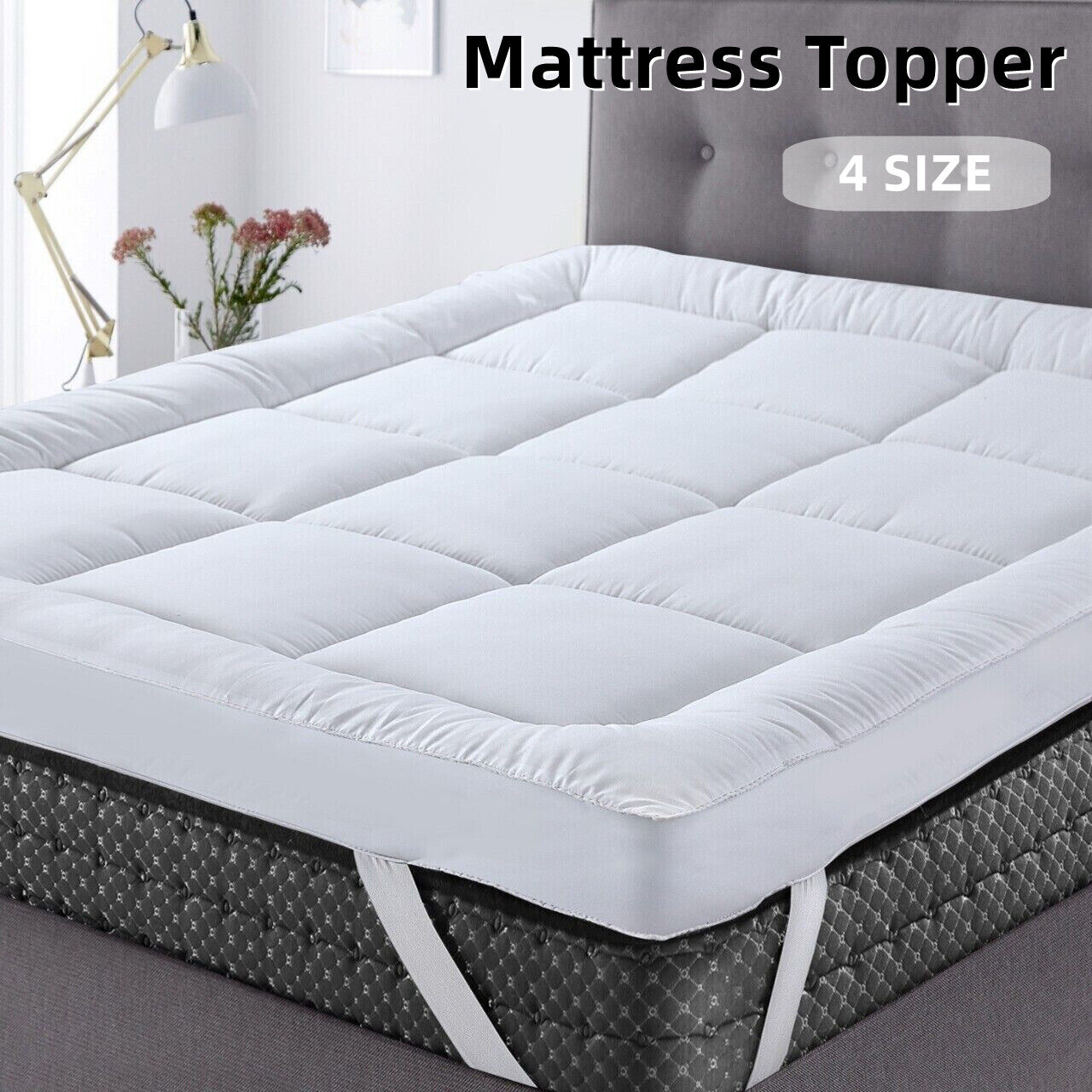 Bed Pillowtop Mattress Topper Mat Pad Protector Cover Single Double Queen King