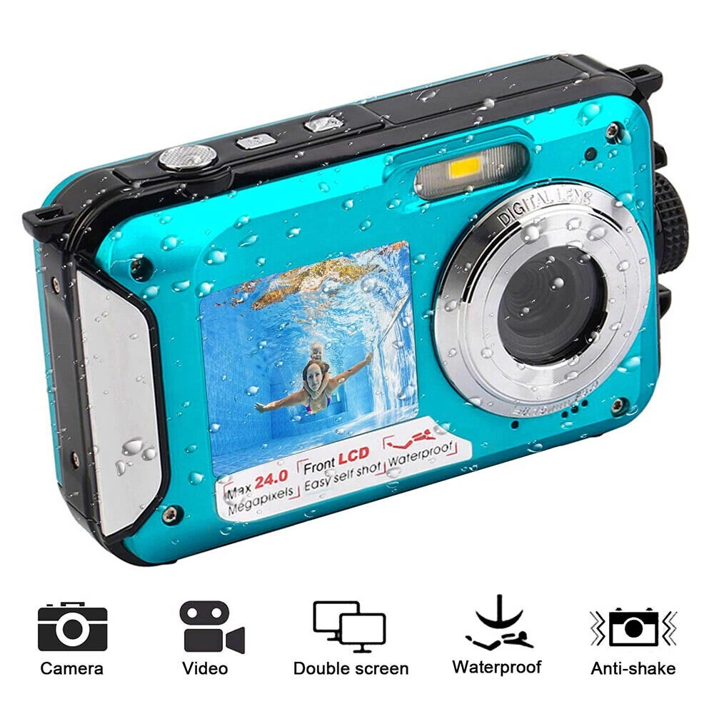 Full HD 24MP 16X Zoom Waterproof Digital Camera  2.7K  Camera for Gift