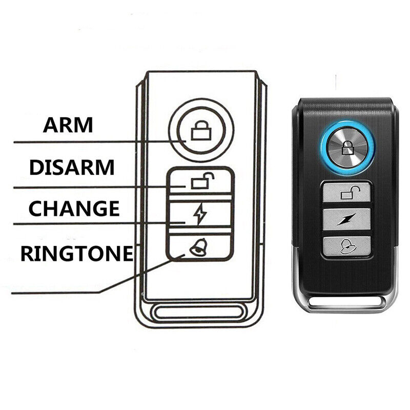 113Db Bike Motorcycle Alarm Anti-Theft Vibration Bicycle Security with Remote 