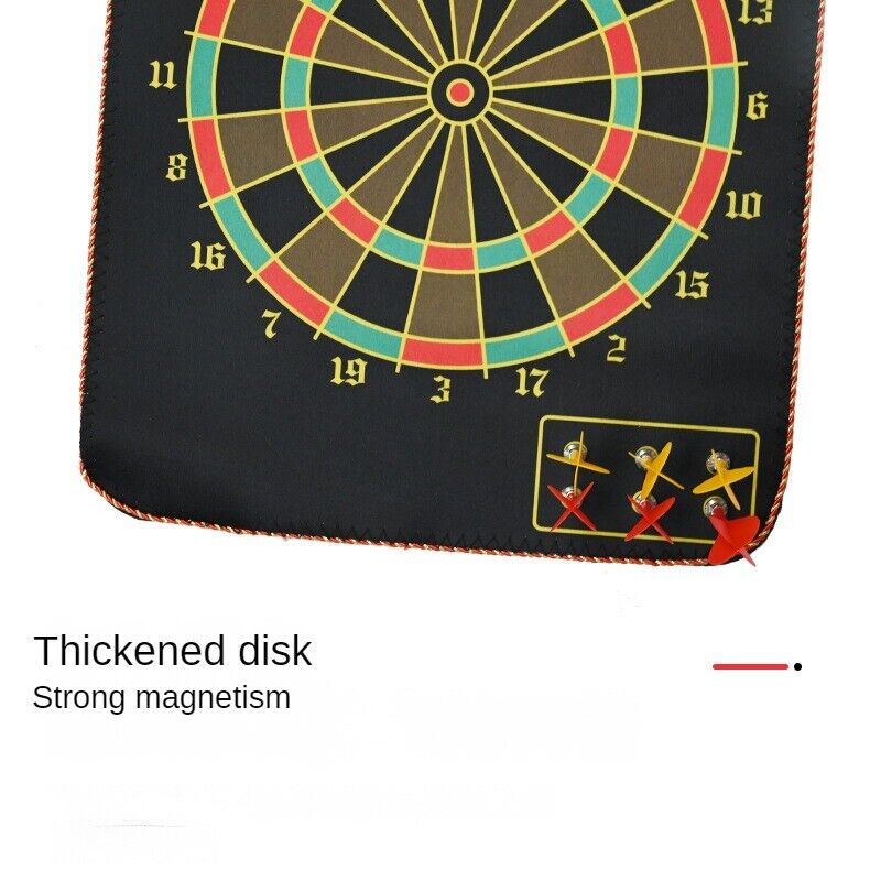 Magnetic Rollup Dart Board 4 Darts Large Double Side Dartboard Game