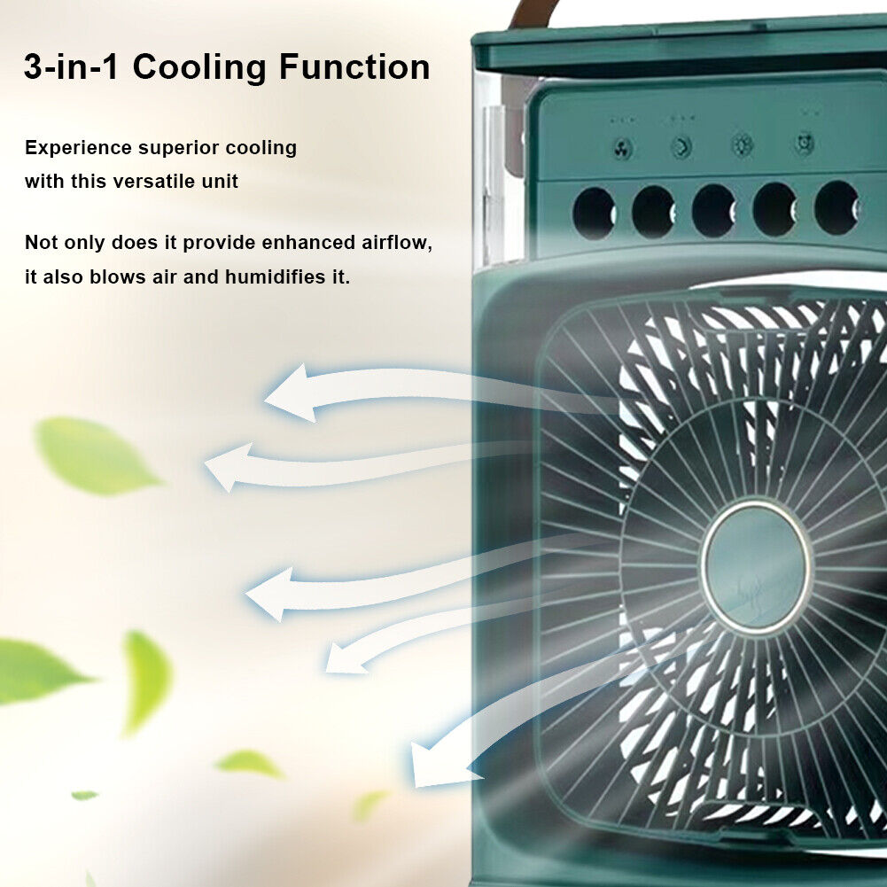 Portable Air Conditioner Humidifier - USB Electric Fan Cooler LED Night Light