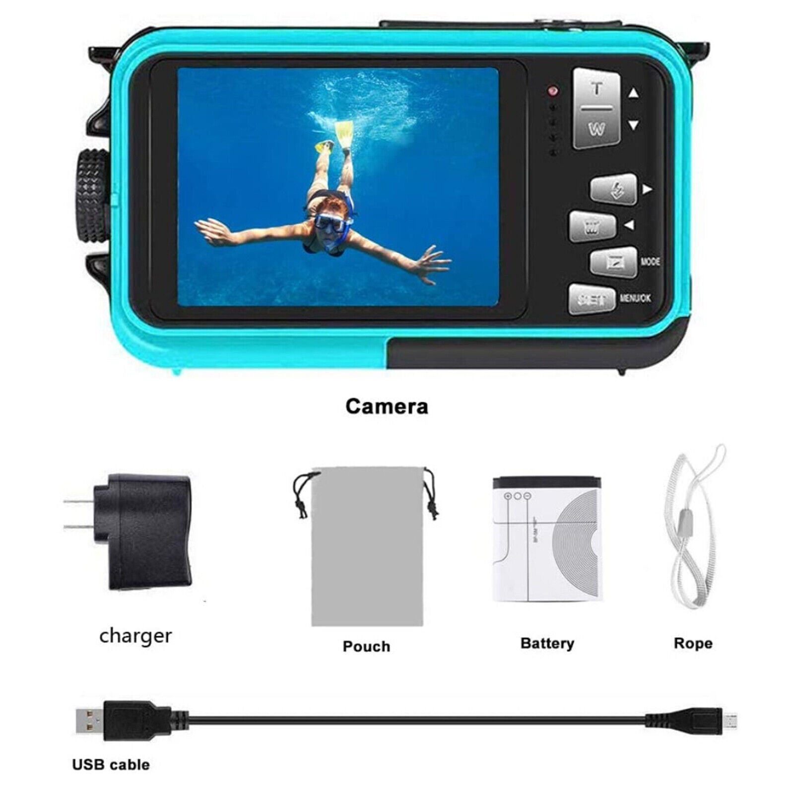 Dual Screens Full HD 2.7K 48MP Digital Camera LCD Displays Underwater Camera