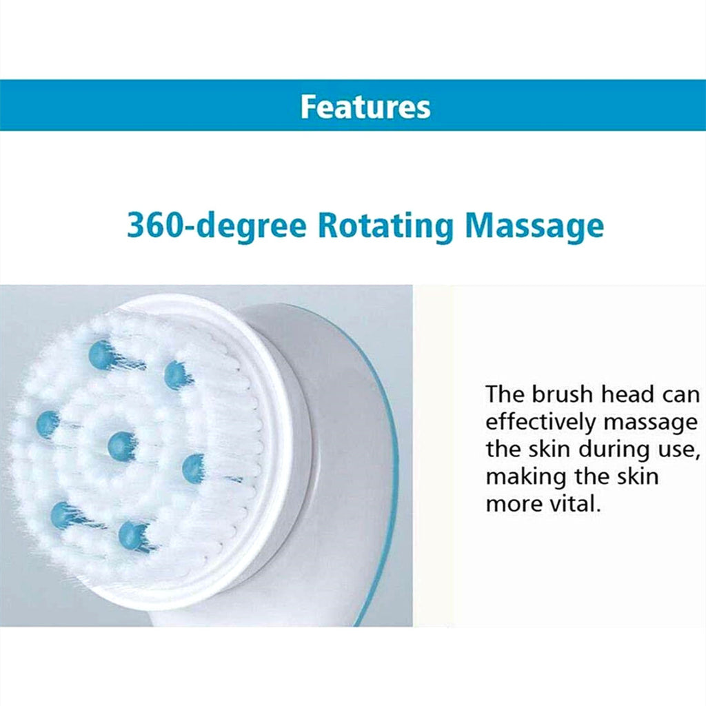 Electric Spinning Spa Brush Handled Body Bath Shower Back Brush with 5 heads AU