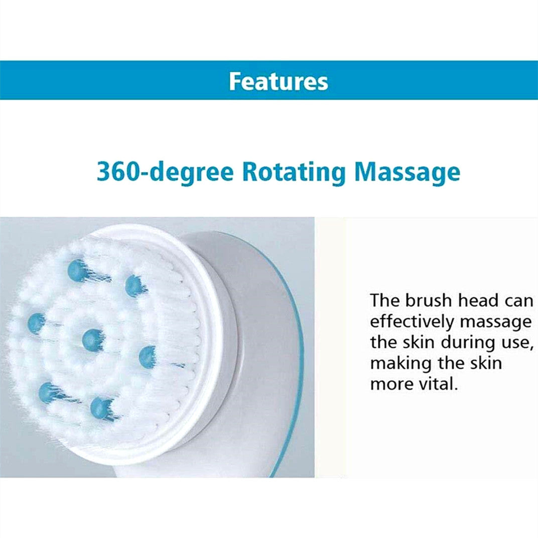 Electric Spinning Spa Brush Handled Body Bath Shower Back Brush with 5 heads AU